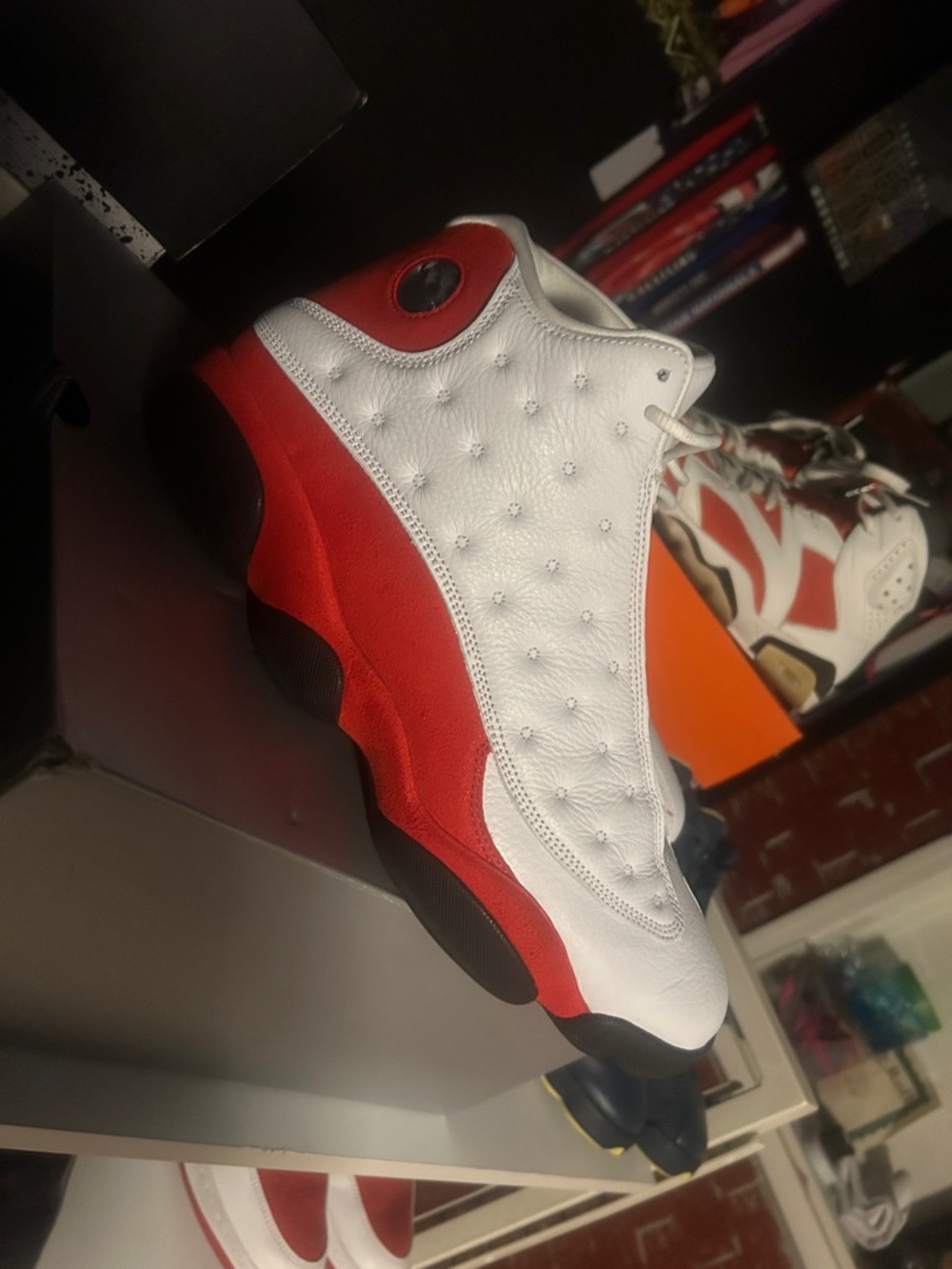 Jordan Men's White and Red Athletic Shoes